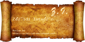 Zöldi István névjegykártya